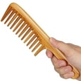 thumbnail image 3 of Natural Sandalwood Hair Combs - Anti-Static Helps to relieve tension and stimulate scalp (Extra Large Detangler Comb), 3 of 4