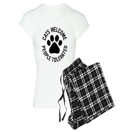 

CafePress - Cats Welcome People Tolerat - Women s Light Pajamas