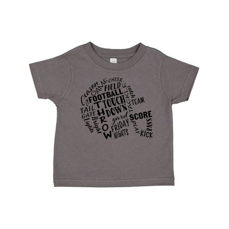 

Inktastic Football Words in Helmet Shape in Black Text Gift Toddler Boy or Toddler Girl T-Shirt