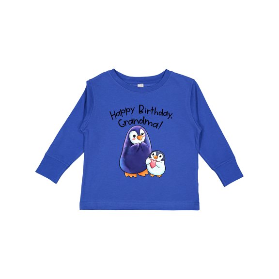 Inktastic Happy Birthday, Grandma Cute Penguins Boys or Girls Long Sleeve Toddler T-Shirt