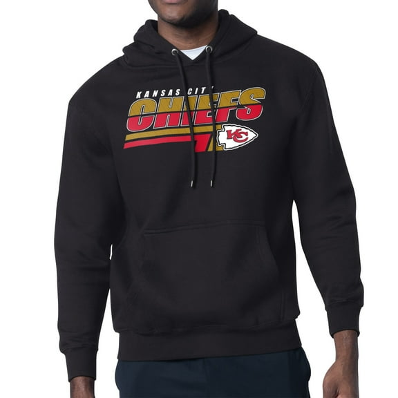 Men's Starter Black Kansas City Chiefs Logo Push Graphic Hoodie