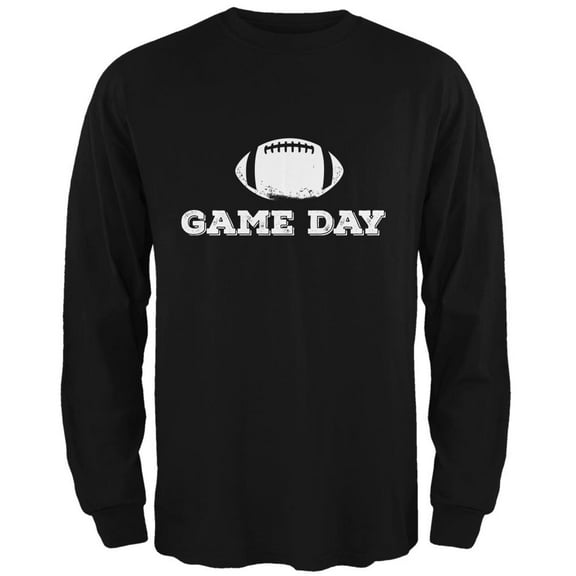 Game Day Football Black Adult Long Sleeve T-Shirt - X-Large