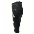 thumbnail image 5 of HKYNLAG Capri Jeans for Women Ripped Stretch Denim Capris Low Rise Skinny Cropped Pants with Pockets Black M, 5 of 7