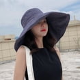 thumbnail image 3 of Lroveb Bucket Hats for Women Oversized Brim Face Fisherman Hat Female Summer Outing Sun Visor Sunscreen Day System Literary Artistic Hat, 3 of 4