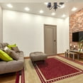 thumbnail image 3 of Ottomanson Non-Slip Area Rug for Living Room 6'6" x 9'2" Durable Low Profile Carpet, Red Border, 3 of 8