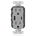 thumbnail image 1 of Cargador de pared USB Leviton tipo A y tipo C T5633-GY gris, 1 of 4
