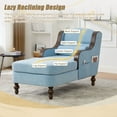 thumbnail image 6 of CQSXDA Oversized Chaise Lounge Indoor Fabric Single Sofa Bed Wide Seat Upholstered Lazy Sleeper Chair Set，Light Blue, 6 of 14