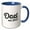 Blue/White, variant on 3drose, Dad Established 2017 Distressed Cursive Lettering on White Background., 11oz Two-tone Red Mug