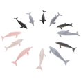 thumbnail image 2 of 12 Piezas de Mini Modelos de Simulación de Delfines XCF Modelo Educativo De Plástico, 2 of 2