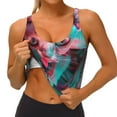 thumbnail image 3 of Fotbe Psychedelic Hairless Cat Sujetador Deportivo Largo sin Aros para Mujer con Almohadillas y Soporte Medio, Transpirable y Absorbente, Camiseta Tipo Chaleco o Tank Top-Medium, 3 of 8