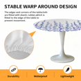 thumbnail image 2 of Elastic Fitted Round Tablecloth, Purple Blue Polka Dots Waterproof Stretch Table Cover for 55"-60" Tables, Watercolor Abstract Art Washable Outdoor Tablecloths for Patio, Picnic, Camping, 2 of 9