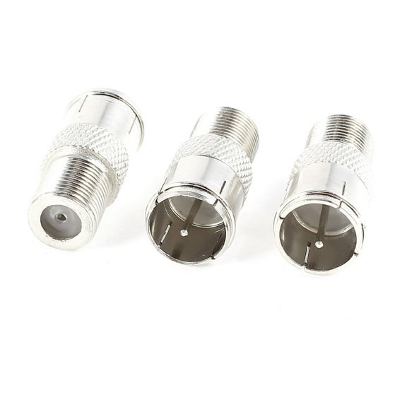 3 Pcs F Type Female to Male 9mm Jack TV RF Coaxial Quick Connector Adapter