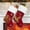 Red, variant on Christmas Stockings Set of 2 Embroider Deer Christmas Snowflake Elk Fabric Cuff Gift Bags for Kids Holiday Fireplace Hanging Christmas Party Decorations