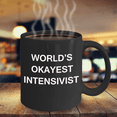 thumbnail image 4 of Intensivist Gifts Coffee Mugs - World's Okayest Intensivist - Black coffee mugs 11 oz, 4 of 5