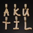 thumbnail image 4 of Uilita, collares con colgante de letra inicial chapada en oro blanco de 18 quilates for hombres y mujeres, cadenas de joyería de Hip Hop, regalo personalizado, 4 of 9