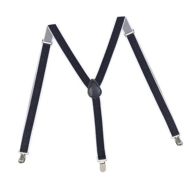 Tirantes para hombre con correas elásticas en forma de Y, tirantes ajustables con 3 ganchos para Azul oscuro