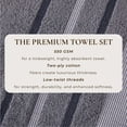 thumbnail image 3 of Luxurious Soft Cotton Decorative 4 Pack Bath Towel Set, Chambray Blue / White / Navy Blue, 3 of 6