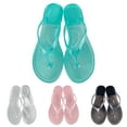 thumbnail image 6 of GHSOHS Womens Sandals Slippers Women's Athletic Outdoor Sandals Vintage Walking Shoes White Slides for Women Summer Transparent Jelly Flat Bottom Clip Toe Flip Flops Beach Sandal Slippers,8.5, 6 of 6