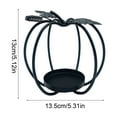 thumbnail image 2 of Vintage Iron Candle Holder - Halloween Pumpkin Tea Light Stand Rustic Table Centerpiece Gothic Home Decor Flameless Candle Compatible(Black), 2 of 6