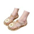 thumbnail image 3 of GobdXE Little Kids Sparkle Transparent Jelly Sandals Girls Floral Decor Hollow Closed Toe Summer Casual Pool Walking Flats Size:3-3.5 Years, 3 of 8