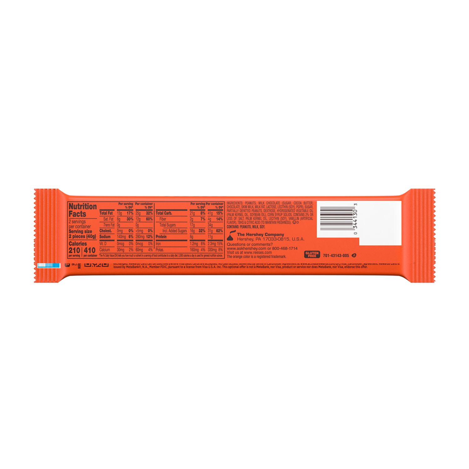 REESE'S, Peanut Butter Lovers Milk Chocolate Peanut Butter Cups Candy, Gluten Free, 2.8 oz, King Size Pack
