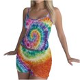 thumbnail image 2 of PNTUTB Women's Fashion Two-piece Tie Dye Print Spaghetti-strap Top and Shorts Comfortable Homewear Pajamas Set, 2 of 6
