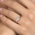 thumbnail image 4 of Gem Stone King 18K Rose Gold Plated Silver Peach Morganite and Pink Lab Grown Diamond Engagement Ring for Women | 2.10 Cttw | Oval 9X7MM | Gemstone October Birthstone | Size 8, 4 of 6