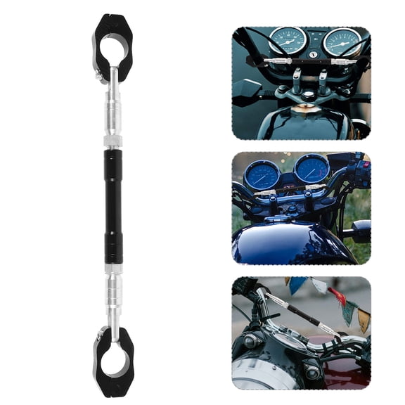 GOOHOCHY Black Metal Adjustable Motorcycle Handlebar Reinforcement Bar for Enhanced Stability and Control