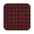 thumbnail image 4 of Set of 6 Black Red Tartan Drink Coasters for Coffee Table Leather Coaster for Decor Housewarming Square, 4 of 6