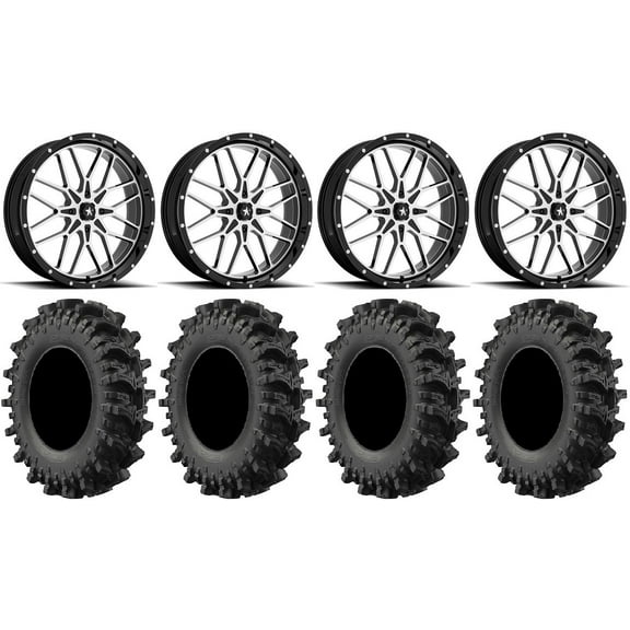 MSA Portal 24" Wheels Machined 50" MotoSlayer Tires Polaris RZR XP 1000 / PRO XP / Ranger XP 900/1000