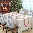 thumbnail image 4 of Christmas Snowman Chair Covers Set of 4 Pine Leaf Forest Birds Berries Wood Grain Chair Back Covers Stretch Removable Washable Slipcovers Protector for Dining Room Kitchen Party Decor, 4 of 5