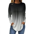 thumbnail image 2 of Shirts for Women Women's Loose Round Neck Print Long Sleeve T-Shirt Top Pullover, 2 of 5