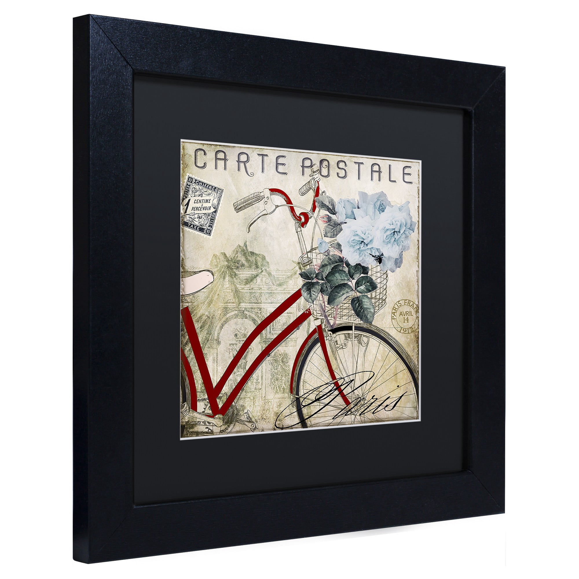 "Postale Paris II" Canvas Art by Color Bakery Black Matte, Black Frame