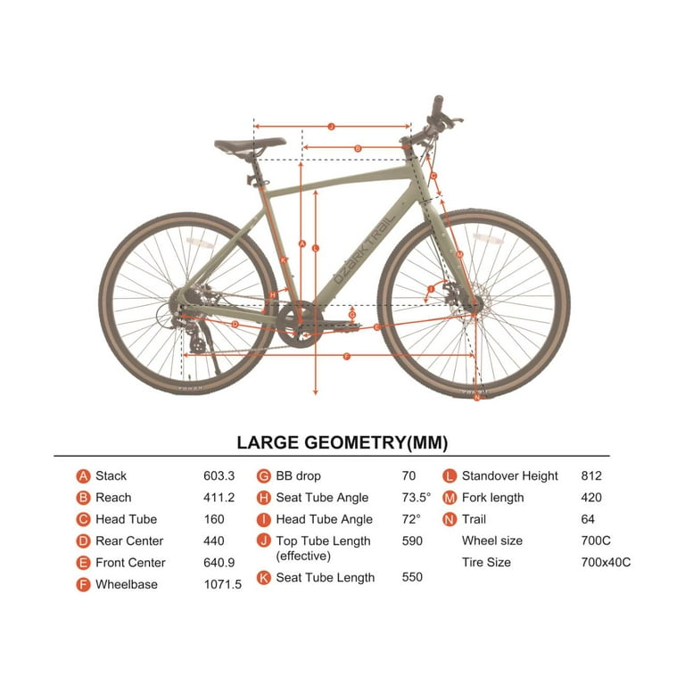 Ozark Trail 700C G.1 Explorer Flat Bar Gravel Bike Large Frame Fits Riders 5 10 6 3 Green Adult Unisex Walmart