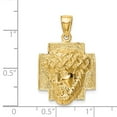 thumbnail image 3 of 14K Yellow Gold Charm Pendant Polished 2-D Large Jesus Head With Crown, 3 of 4