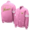 thumbnail image 3 of Girls Youth Starter  Pink Charlotte Hornets Fashion Script Full-Snap Varsity Jacket, 3 of 3