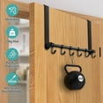 thumbnail image 3 of Over The Door Hooks Clothes Rack Adjustable 6 Hooks, NOGIS Heavy Duty Door Hanger Hook Hat Organizer for Bathroom, Bedroom & Front Door for Hanging Coat, Towel Hat Purse and More (Black), 3 of 7