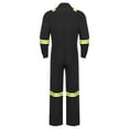 thumbnail image 4 of Haitryli Men's Work Coveralls Jumpsuits Long Sleeves Reflective Mechanics Body Suits Black XXL, 4 of 7