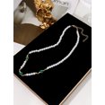 thumbnail image 4 of Collier Imitation Perle Incrusté de Zircon Vert Vintage pour Bijoux Décontractés pour Hommes, 4 of 5