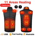 thumbnail image 2 of Chaleco térmico de 13 áreas para hombre, chaqueta térmica de invierno para mujer, chaqueta táctica con calentador Usb electrónico para hombre, chaleco térmico, abrigo cálido para el cuerpo 6XL oso de fresa Electrónica, 2 of 5