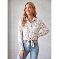 thumbnail image 6 of Floral Button Down Shirts for Women Floral Print Blouse Casual Dressy Long Sleeve Boho Tops, 6 of 8
