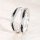 thumbnail image 2 of Anillo potenciador para anillos de compromiso, circonita cúbica blanca y negra, alianzas de boda de plata de ley 925, 2 of 5