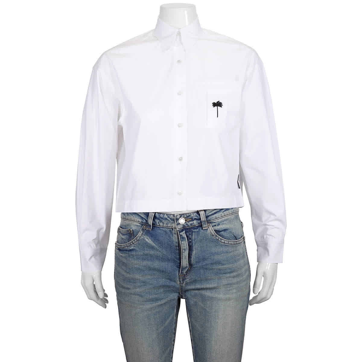 Palm Angels Ladies White Long-sleeve 