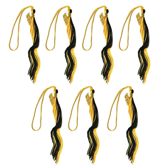 Dengmore 7pcs 2022 Black Yellow Graduation Cap Tassels Single Color for Graduate Hats Parties Ceremonies