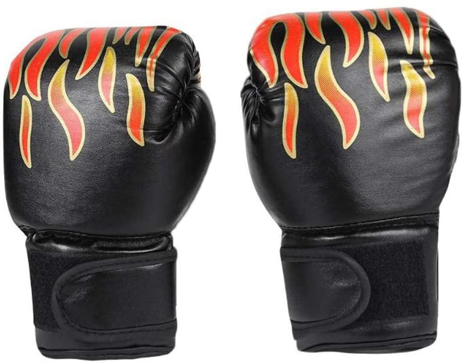 Kick Boxing Gloves Training Fight Equipment Half Mitts PU Leather Black Punch 