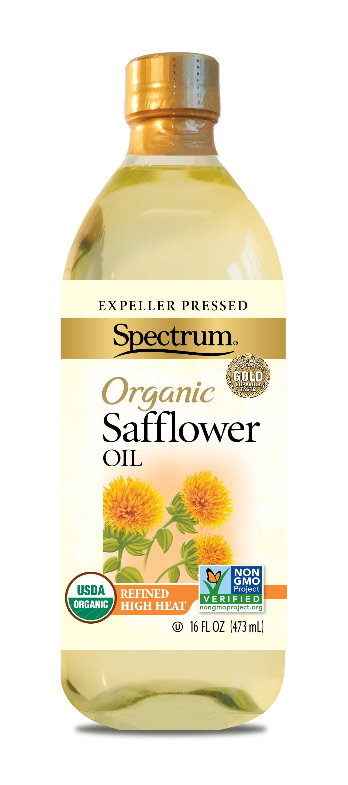 Spectrum Naturals Organic Expeller Pressed Refined Safflower Oil, 16 Fl