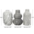 thumbnail image 3 of DecMode 5"W, 8"H Gray Ceramic Vase with Marble Inspired Patterns, Set of 3, 3 of 13