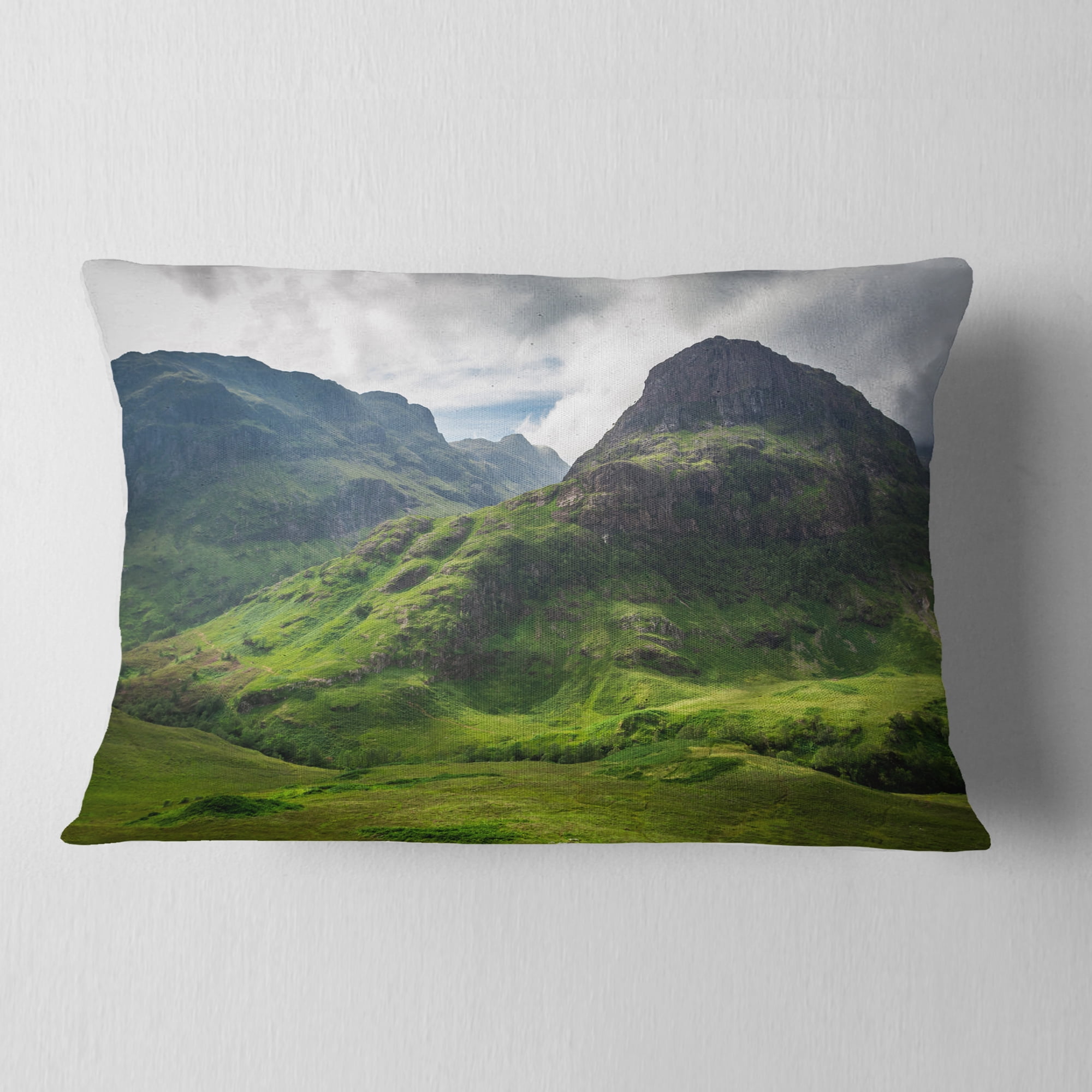Designart Summer in Scotland - Landscape Photography Throw Pillow - 12x20