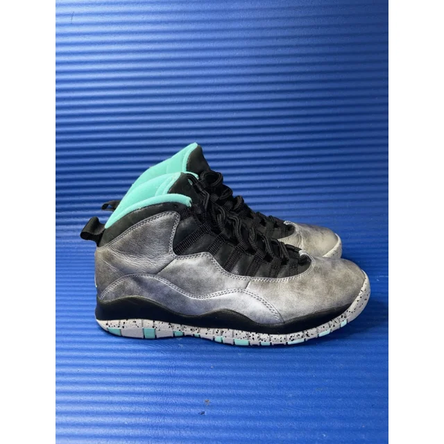 Ni - ke Size 12- Ni - ke Air Jordan 10 X Retro Lady Liberty Shoes Black Silver 705178-045