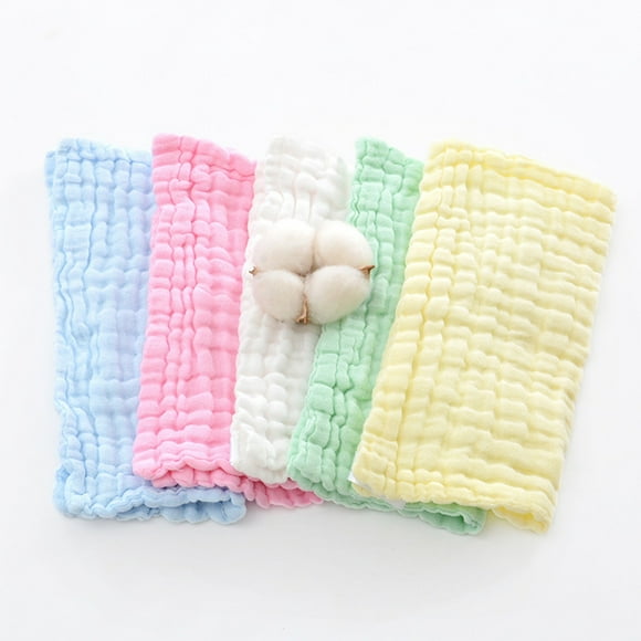 Baby Muslin Washcloths 5Pcs Soft Face Cloths For Absorbent Bath Face Towels Baby Wipes Face Towels Washcloth Towels Extra Large Beach Towel Dishwasher Towels Guest Towels Rain Leaf Towels Organic
